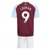 Echipament fotbal Aston Villa Jhon Duran #9 Tricou Acasa 2024-25 pentru copii maneca scurta (+ Pantaloni scurti)